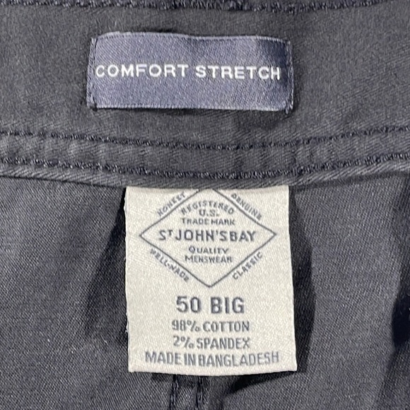 St. John's Bay mens charcoal grey Flat Front Short 10" chino shorts - size 50 - Picture 4 of 11